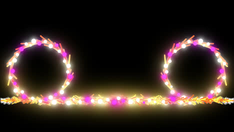 Christmas-neon-wreath-garland-design-element-Seamless-loop-animation-transparent-background-with-alpha-channel